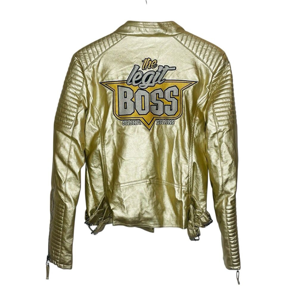 WWE Sasha Banks JacketWomen's XL Gold The Legit Boss Full Zip Mercedes Mone AEW - Picture 4 of 9